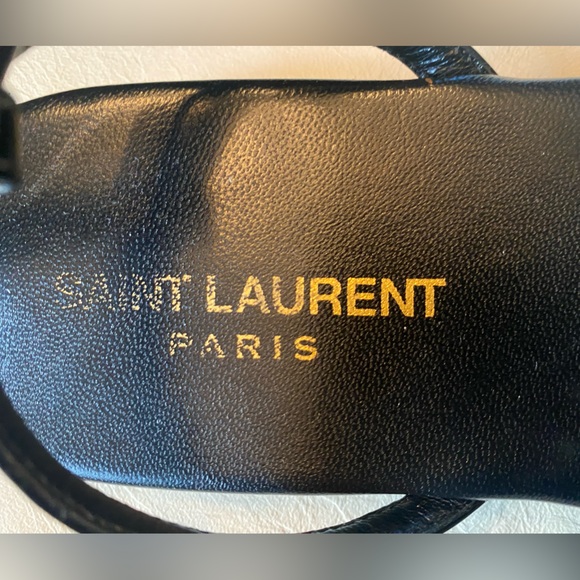 (EUC) SAINT LAURENT PARIS T-STRAP THONG SANDALS IN NERO E40 US 10 (EXCELLENT) - Picture 9 of 10